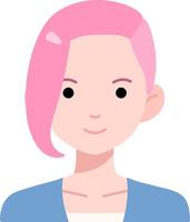 avatar usuário mulher menina pessoa pessoas rosa cabelo punk estilo simples vetor