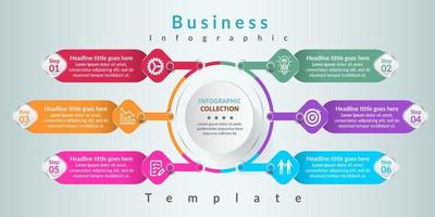 design de modelo de infográfico de negócios. infográfico de diagrama de círculo realista. visualização de dados de relatório anual de negócios modernos. vetor