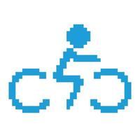 ícone da arte do pixel do piloto da bicicleta. ícone do ciclista. vetor. vetor