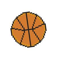 ícone da arte do pixel da bola de basquete no fundo branco. vetor