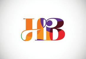 vetor de design de logotipo colorido letra hb. logotipo moderno para identidade visual de empresa de negócios em estilo de arte de baixo poli