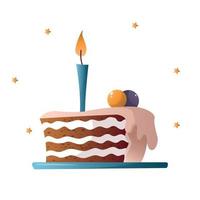 bolo de aniversário com velas, bolo de férias com velas, bolo de aniversário, fatia de bolo de férias vetor