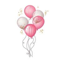 balões em ilustração vetorial de cor rosa vetor