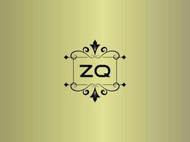 imagem criativa do logotipo zq, design de letras de luxo zq premium vetor