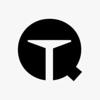 design de logotipo de porta letra q combinado com modelo de vetor de ícone de porta aberta mínimo