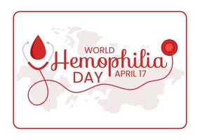 dia mundial da hemofilia em 17 de abril ilustração com sangue sangrando vermelho para banner da web ou página inicial em modelos desenhados à mão de desenhos animados planos vetor