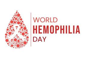 dia mundial da hemofilia em 17 de abril ilustração com sangue sangrando vermelho para banner da web ou página inicial em modelos desenhados à mão de desenhos animados planos vetor