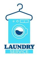 serviço de lavanderia, lavar roupas na máquina vetor