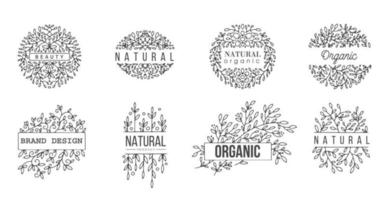 logotipos florais, marca ecologicamente correta vetor