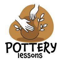 aulas de cerâmica e aulas para fazer potes vetor