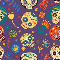 dia de los muertos, caveiras de celebração do feriado mexicano vetor