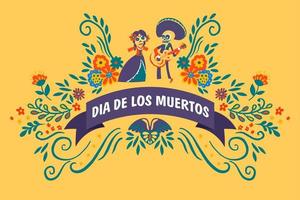 dia de los muertos, celebração do tradicional feriado mexicano vetor
