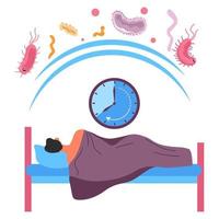 dormir bem e fortalecer o sistema imunológico, proteção contra doenças vetor