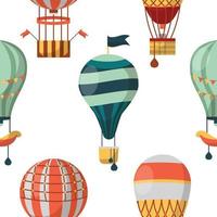 aeronave de balão de ar ou viagem padrão de transporte sem costura vetor