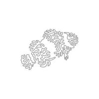 curva contínua um desenho de linha da bela arte abstrata de peixe-palhaço em círculo. ilustração vetorial de traçado editável de linha única de peixe-palhaço adorável para logotipo, decoração de parede, pôster boho vetor