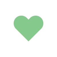 coração de vetor verde eps10 ou ícone abstrato de arte sólida de amor ou logotipo isolado no fundo branco. símbolo do coração em um estilo moderno simples e moderno para o design do seu site e aplicativo móvel