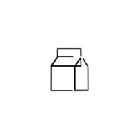 design de ícone de estilo de linha de caixa de leite vetor