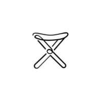 design de ícone de estilo de linha de cadeira dobrável vetor