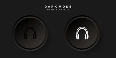 interface de usuário de fone de ouvido simples e criativo em design de neumorfismo. simples, moderno e minimalista. vetor