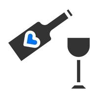 ícone do vinho sólido azul cinza estilo elemento do vetor ilustração dos namorados e símbolo perfeito.