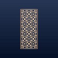 coleção de convites com corte a laser - coleção de padrões de ornamento islâmico de ouro - conjunto de painéis ornamentais quadrados cortados a laser. tela de fretwork do armário. design de metal, escultura em madeira - vetor