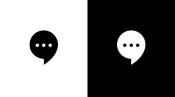 bolha bate-papo logotipo monograma falando aplicativo ícone preto e branco ilustração modelos de designs de estilo vetor