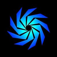 símbolo fractal de transição circular envolto em azul vetor