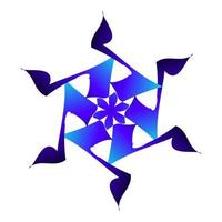 lindo símbolo de estrela de neve na cor azul vetor