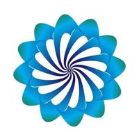 Desenho vetorial de símbolo floral em cores azuis vetor