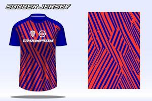 maquete de design de camiseta esportiva de camisa de futebol para clube de futebol vetor