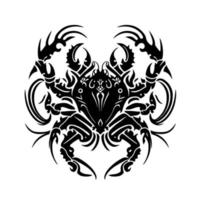 caranguejo marinho ornamental. estilo tribal para logotipo, emblema, tatuagem, bordado, corte a laser, sublimação. vetor