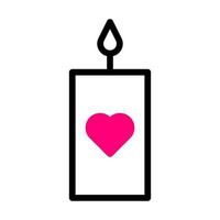 ícone de vela duotone preto estilo rosa valentine ilustração elemento vetorial e símbolo perfeito. vetor