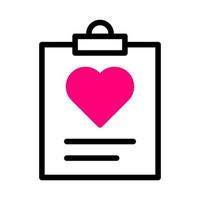 ícone de papel Duotone preto rosa estilo elemento do vetor ilustração dos namorados e símbolo perfeito.
