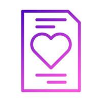 ícone de papel gradiente roxo estilo rosa valentine ilustração elemento vetorial e símbolo perfeito. vetor