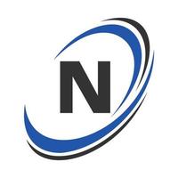 letra inicial n logotipo nome da empresa design de logotipo simples e moderno para negócios e identidade da empresa vetor