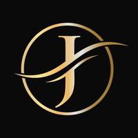 design de logotipo da letra j para negócios e identidade da empresa com conceito de luxo vetor
