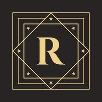 logotipo criativo da letra r com conceito de luxo elegante e elegante. modelo de logotipo luxuoso inicial vetor