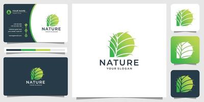 modelo de ilustração vetorial de design de logotipo de spa de natureza com cartão de visita. vetor