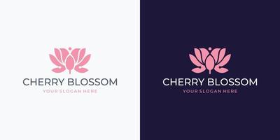 inspiração do logotipo da flor de cerejeira da primavera. vetor