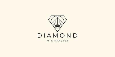 modelo de logotipo de gema de diamante de linhas abstratas. inspiração de diamante mono linha minimalista. vetor