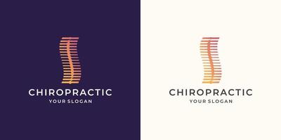 criativo do logotipo quiropraxia. logotipo de coluna vertical cego com design de conceito de estilo linear. vetor