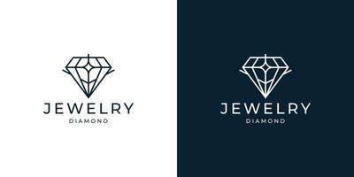 logotipo de gema de diamantes de geometria com conceito de luz, inspiração de logotipo de joias minimalista de linha. vetor