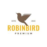 pássaro voador batendo asas robin pouco modelo de ilustração de ícone de vetor de design de logotipo moderno