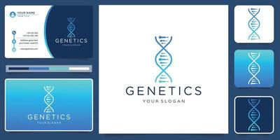 premium de logotipo médico estético de dna vetorial com modelo de cartão de visita. vetor