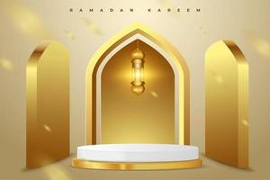 fundo de cartão de ramadan kareem com ilustração vetorial de ornamento islâmico vetor