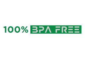 eps10 100% bpa free sign label ilustração de arte vetorial com fonte fantástica e cor verde isolada no fundo branco vetor