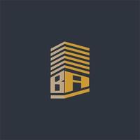 ideias de logotipo imobiliário com monograma inicial ba vetor