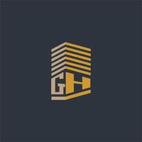 idéias de logotipo imobiliário monograma inicial gh vetor