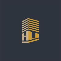 ideias iniciais de logotipo imobiliário com monograma hw vetor