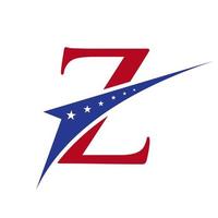 letra inicial z logotipo americano para negócios, identidade corporativa e empresarial. logotipo americano dos eua vetor